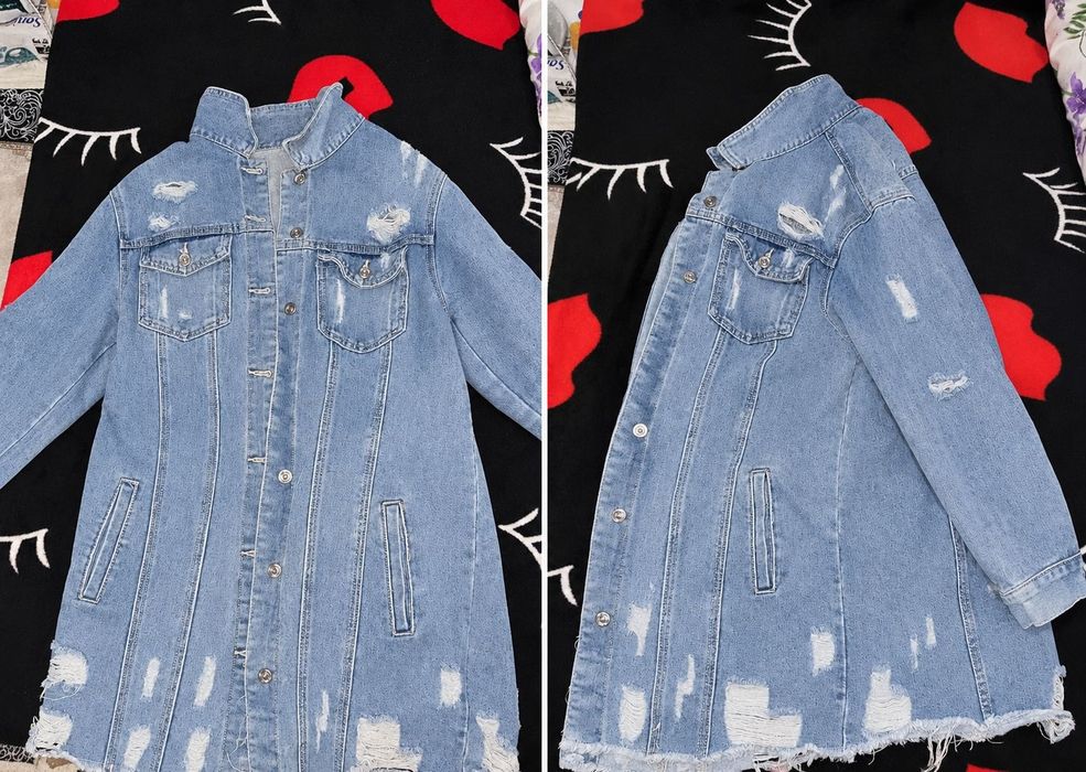 Geaca denim cu taieturi