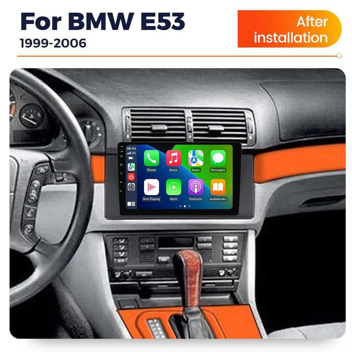Navigatie Android 14 Bmw Seria 5 X5 E39 E53 1/8 Gb Waze CarPlay CAMERA