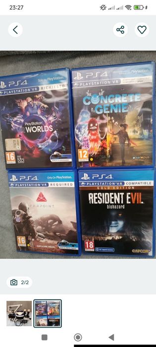 Ps4 OCHELARI  VR + Ps MOVE GUN  + PS move si camera + 4 jocuri VR