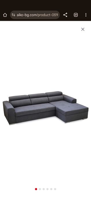 Холна ъглова сива гарнитура  "Поло" от  Aiko