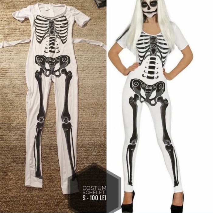 Costum Halloween schelet, marimea S