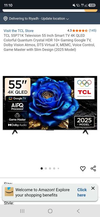 Qled TCL 140 cm ca nou