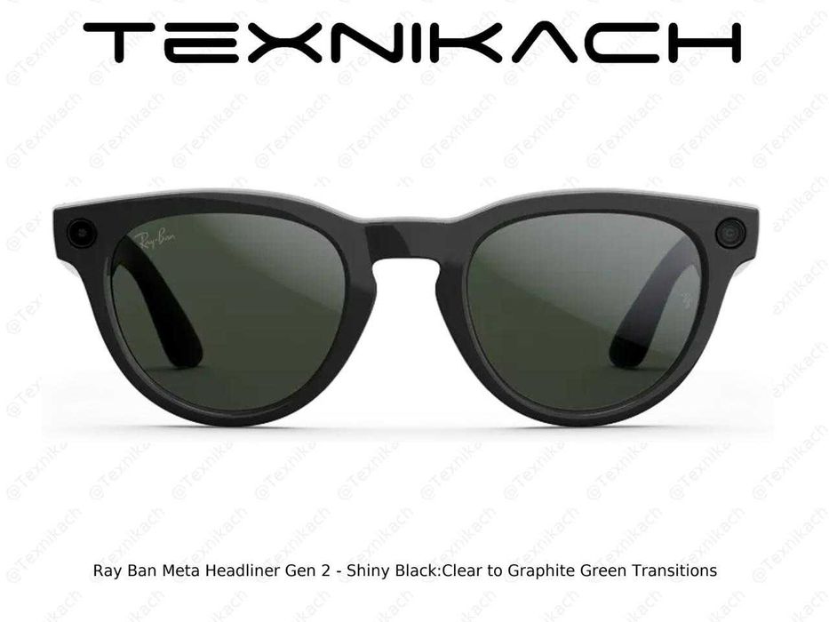 Ray Ban Meta Headliner Gen 2 - Shiny Black/Clear to Graphite Green