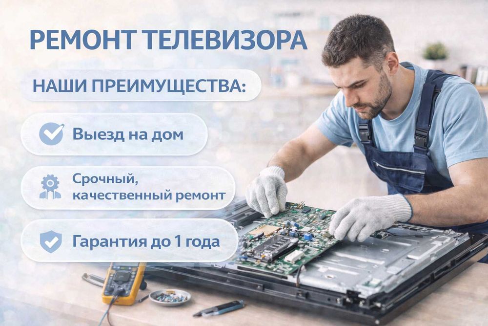 Ремонт телевизоров с ОРИГИНАЛЬНЫМИ деталями и гарантией до 1 года!