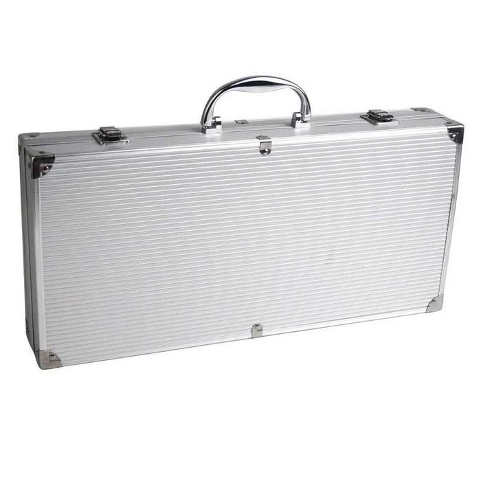 NOU Set accesorii gratar in cutie aluminiu otel inox ideal cadou