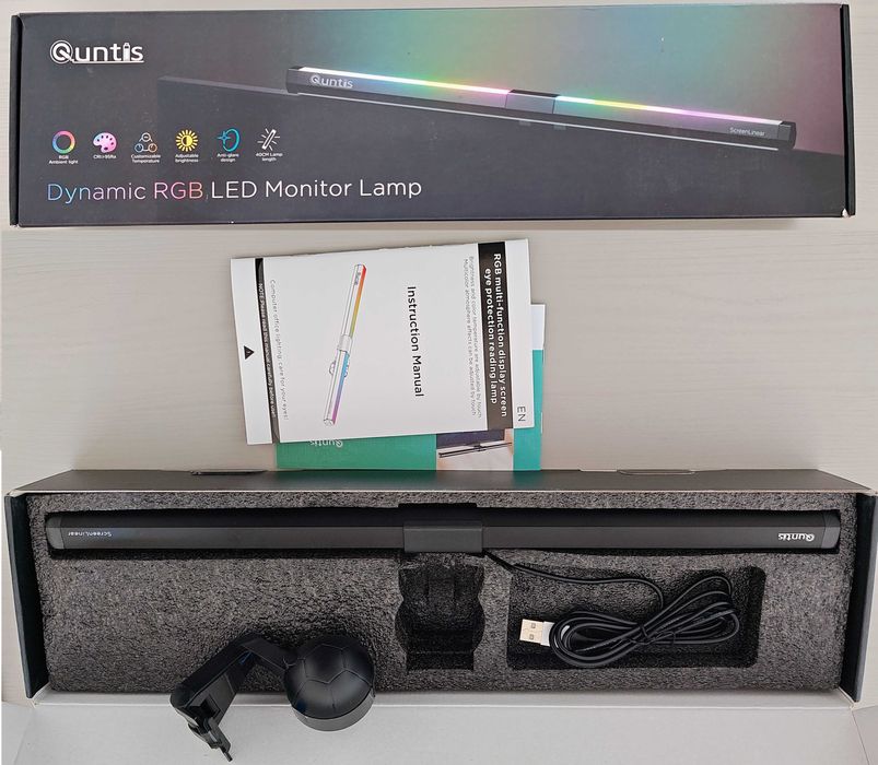 Lampa monitor LED Quntis bara luminoasa 40cm RGB gaming cu control tactil birou PC USB