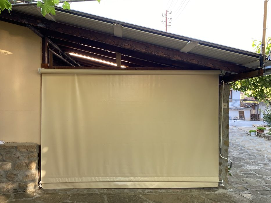 Ветроупорни завеси PVC винил ветрозащита акрилен сенници навеси тенти