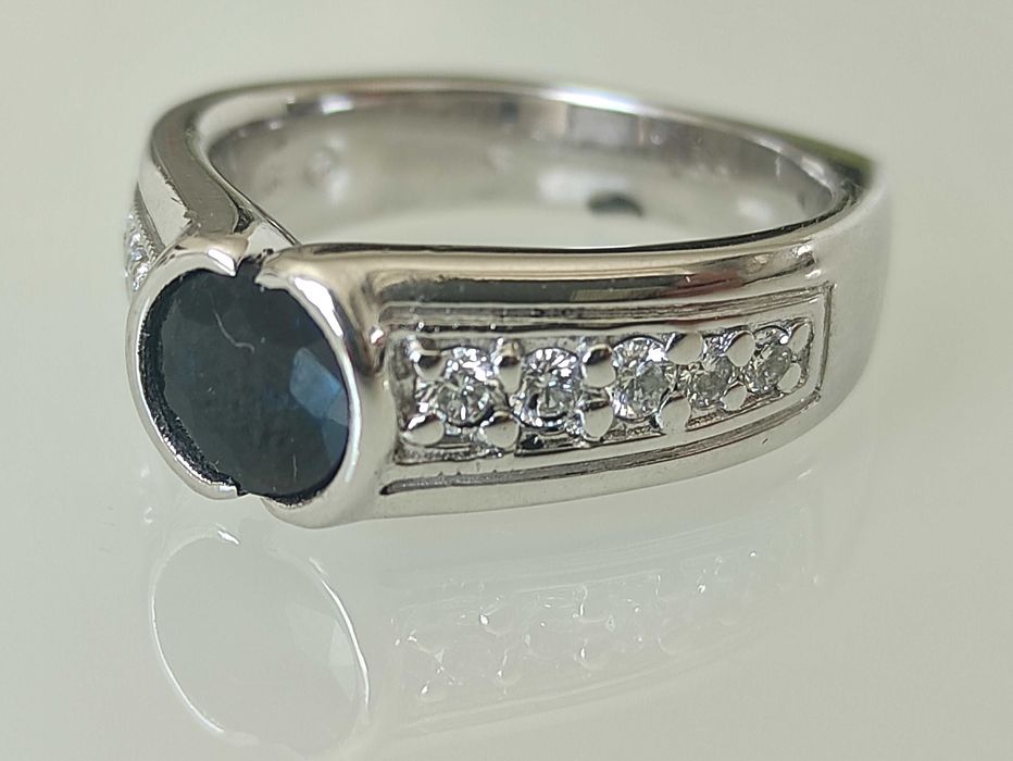 Inel 14k 7,18gr Finelli safir si diamante naturale