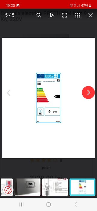 Centrala electrica, Protherm Ray 9 KE 14EU, 9 kW
