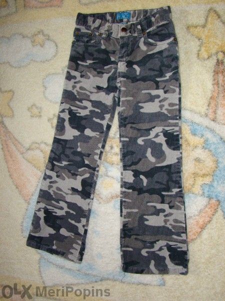 Джинсов панталон с маскировъчна шарка