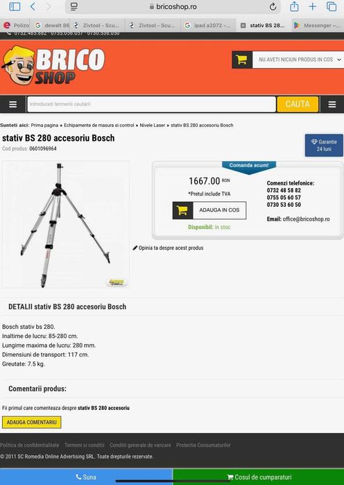 Vand trepied bosch BS 280