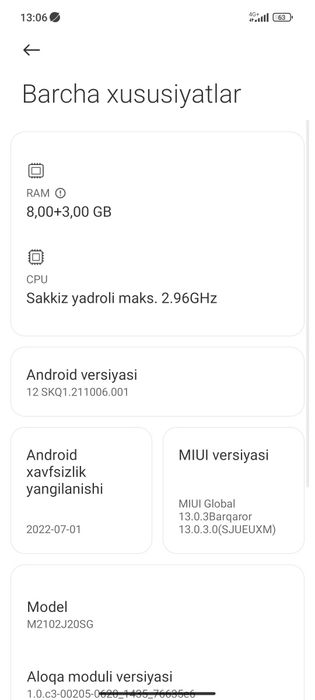 Poco x3 pro 8+3  256 tali ideal hamma joy radnoy