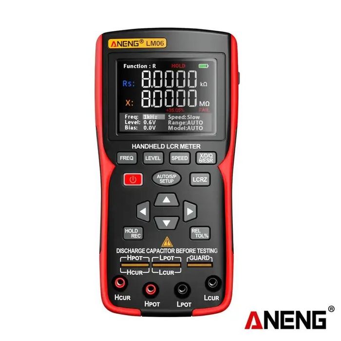LCR Metru Profesional ANENG LM06 | Măsurare R, L, C, ESR, Impedanță | Ecran TFT 2.8” | Testare cu 4 fire