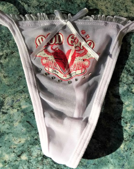 Chiloti tanga sexy tentatie mini snur fete/femei albi plasa mar. XS/S (noi)
