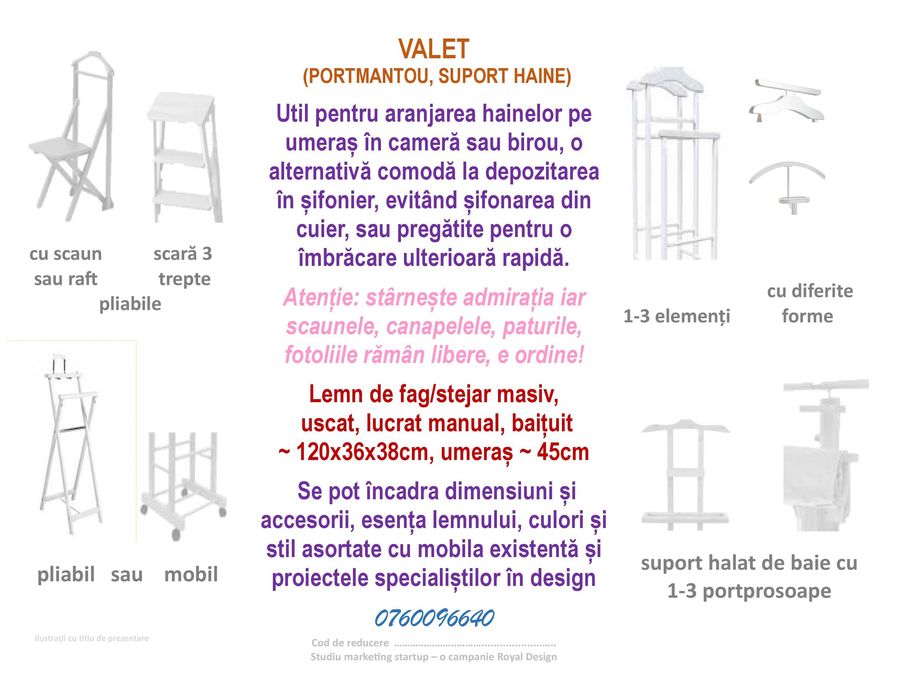 Umeraș suport haine cuier valet portmantou mobila lemn stație călcat