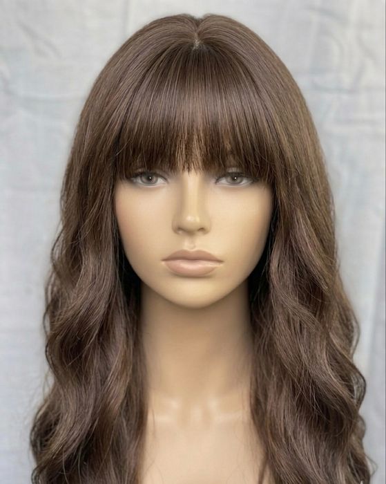 НОВА Кафява естествена перука! 100% високо качество