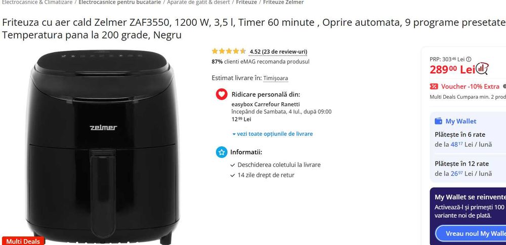 Friteuza cu aer cald Zelmer ZAF3550