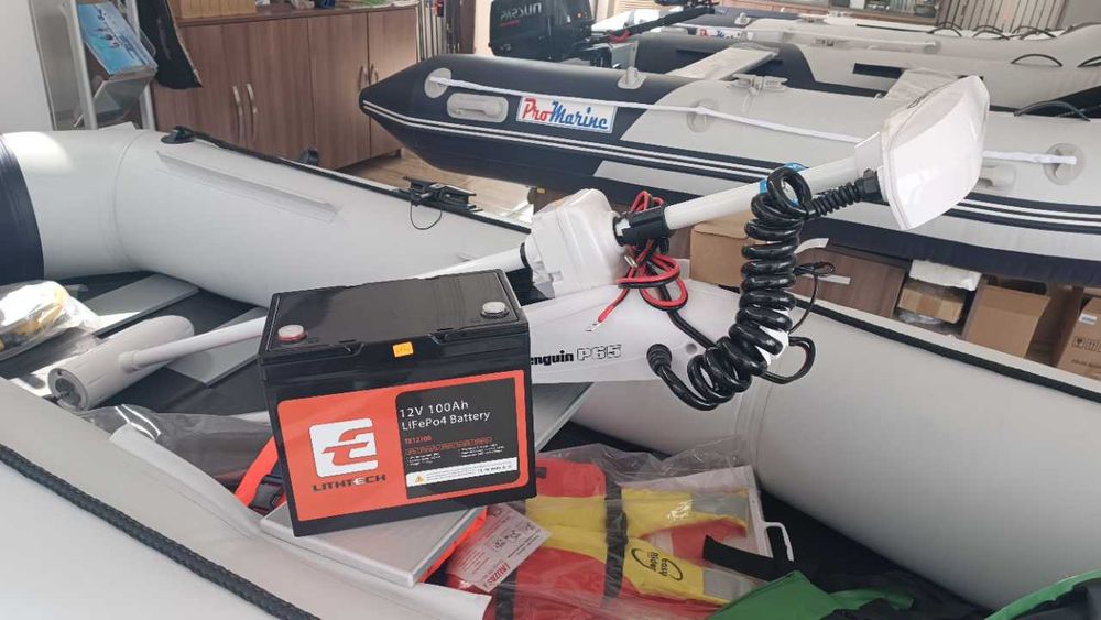 Електрически двигател HAIBO P65/53" с батерия Lithtech 12V100Ah - НОВИ