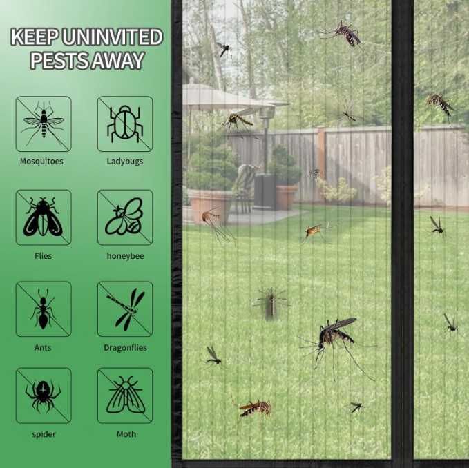 Plasă Magnetică Anti-Insecte MeetBeauty, 80x230 cm, Închidere Automată