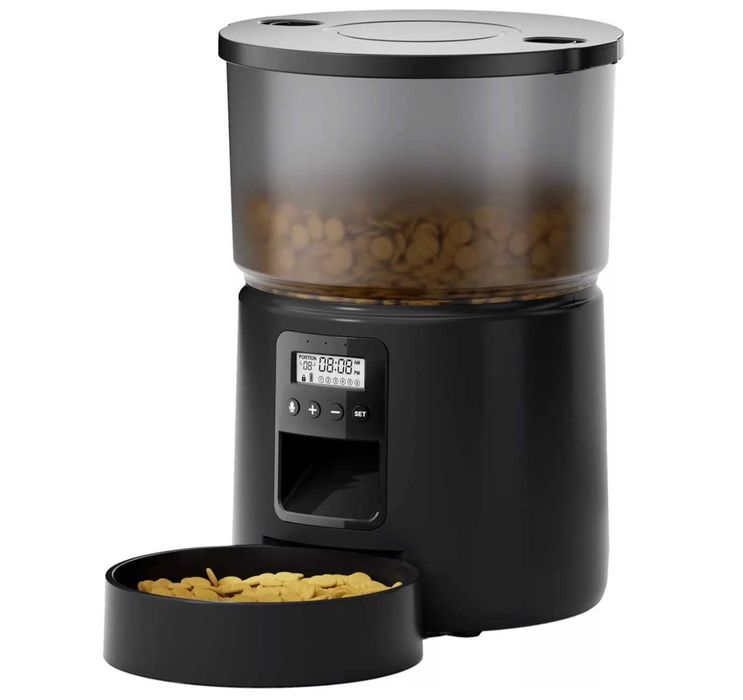 Dozator automat hrana BEMOONY 3L – 1-6 mese/zi – Inregistrare vocala