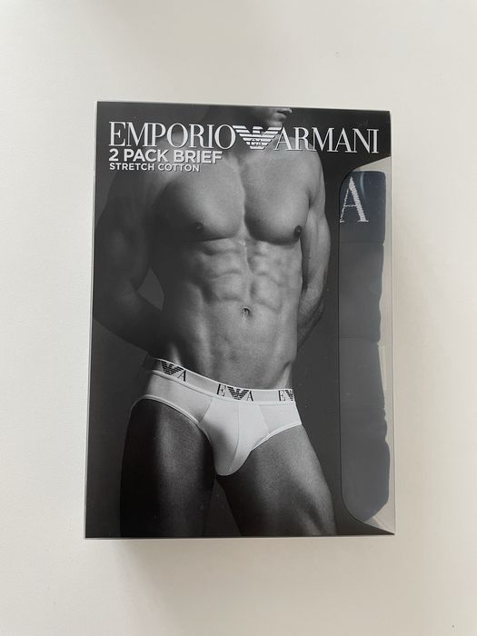 Set chiloti barbati, 2 bucati, Emporio Armani Brief, negru, XXL