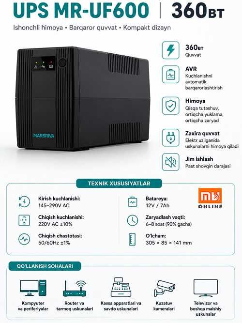 Интерактивный ИБП Источник Marsriva UF600/800/1250/1500VA Dostavka