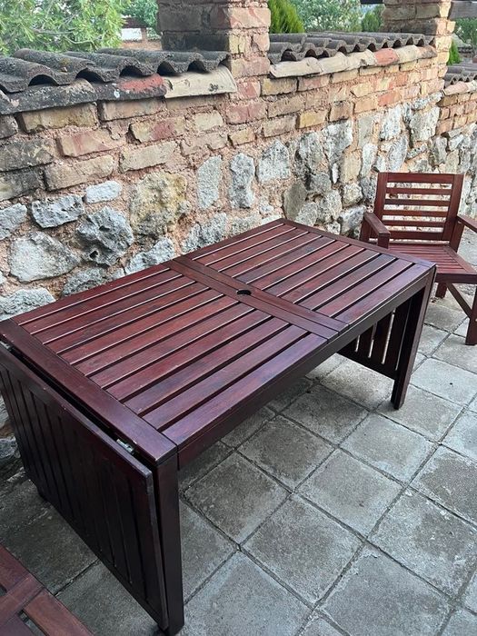 Градинска маса с пейка и два стола ИКЕА