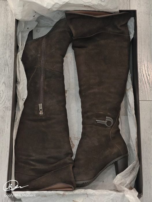 Замшевые ботфорты, бесплатно