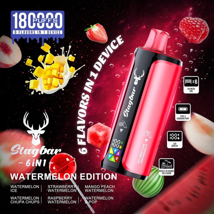 StagBar 180,000 6 in 1 reincarcabil