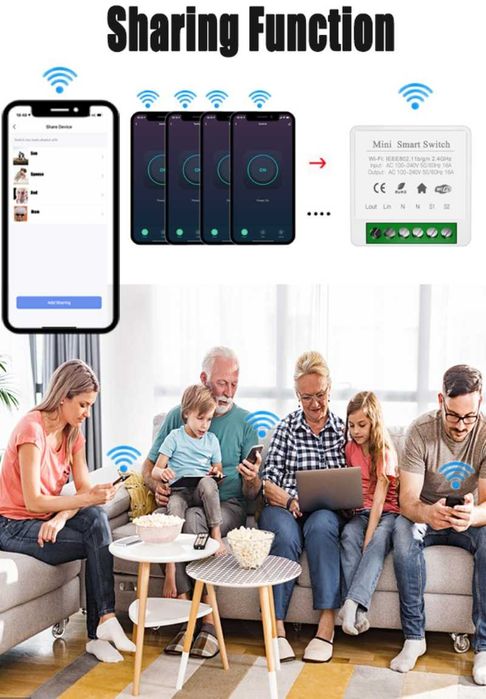 Wi-Fi Мини Интелигентно реле - Превключвател 16A, 20214258