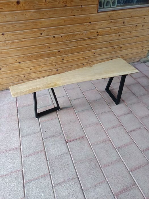 Banca hol , cuier blat stejar și picioare metalice reglabile