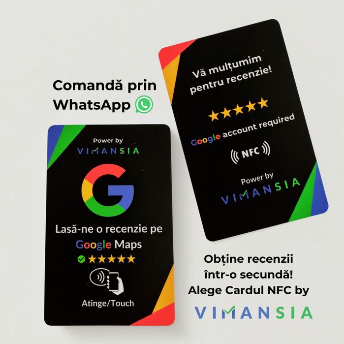 Carduri recenzii Google NFC  cod QR personalizate
