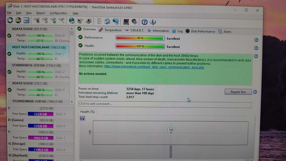 Hard Disk Seagate HGST, 2TB SATA3 6GB/S, 3.5 inch, 7.200K, 64MB