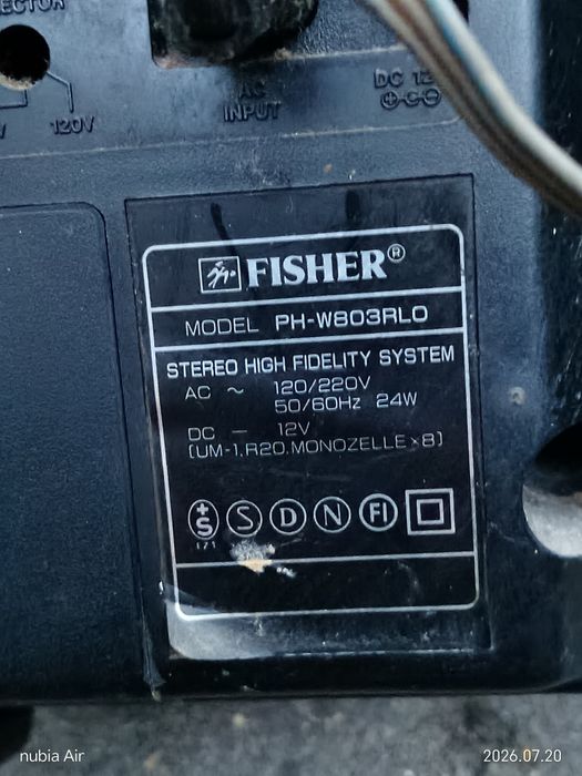 Radio casetofon Fisher model Ph-w803rlo