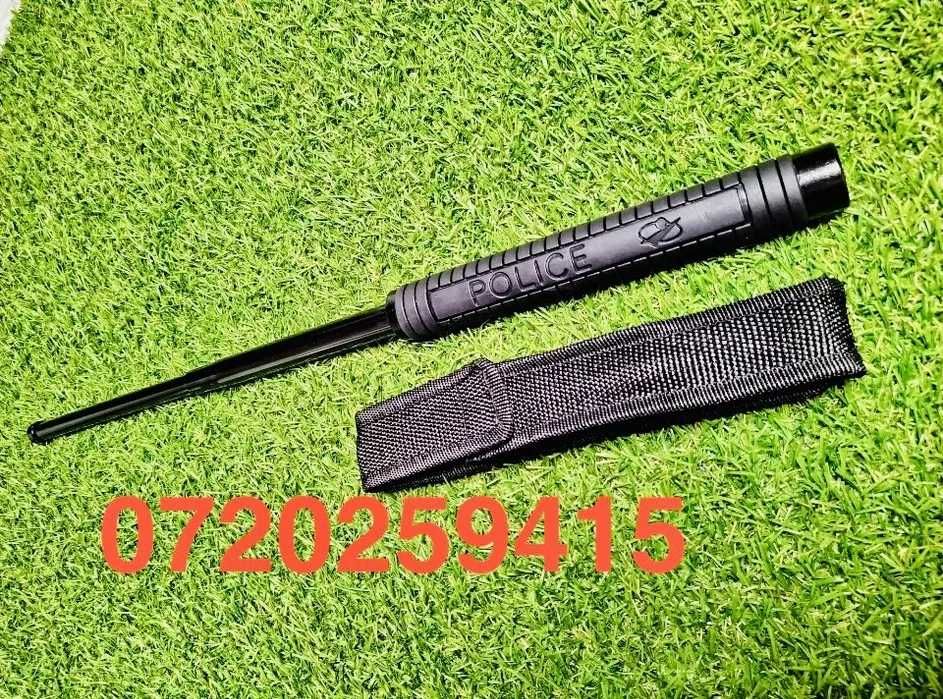 Baston Telescopic Police cu Husa Lungime 50cm, 3 Segmente