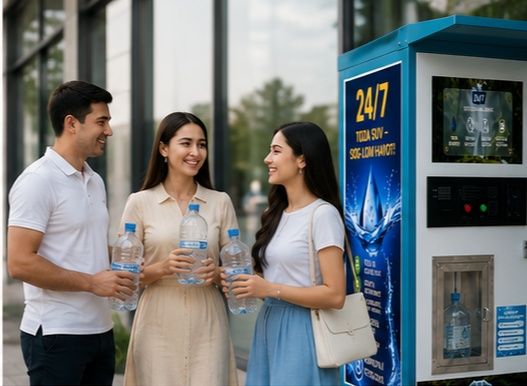 Vending Suv Aparati – 24/7 Avtomatik Toza Ichimlik Suvi Savdosi