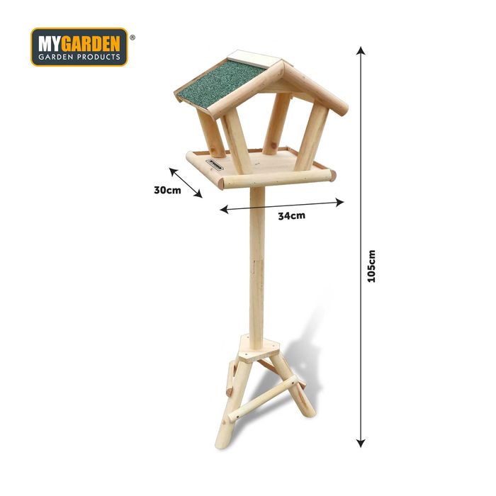 Дървена храника за птици за градина