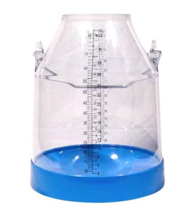 Bidon colectare lapte transparent 32 L UKAL – recipient policarbonat gradat pentru uz alimentar