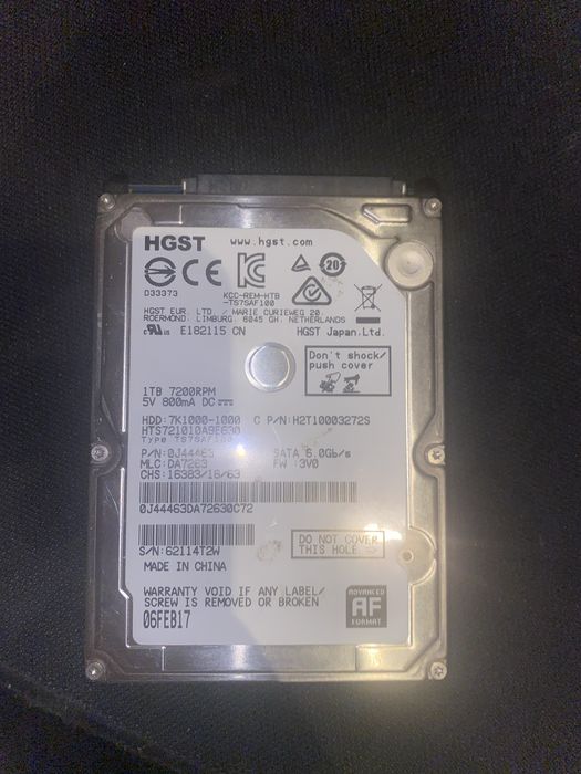 hdd 1tb бу робочий
