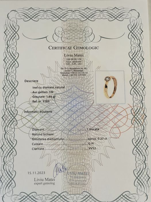 Inel Diamant Natural