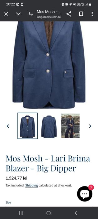 Sacou dama catifea Mos Mosh