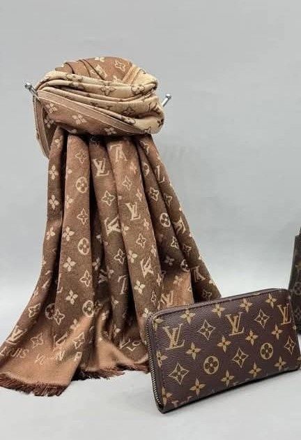 Set dama, portofel +esarfa/sal două fețe, material tip casmir