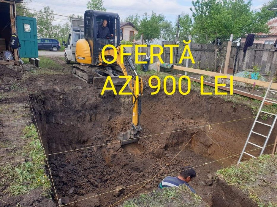 Închiriez buldoexcavator miniexcavator bobcat motostivuitor basculante