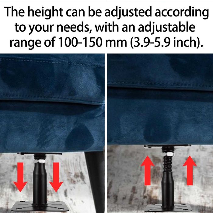 Suport stalp regtabil, Akolafe, 10-15cm, 75x95mm, otel