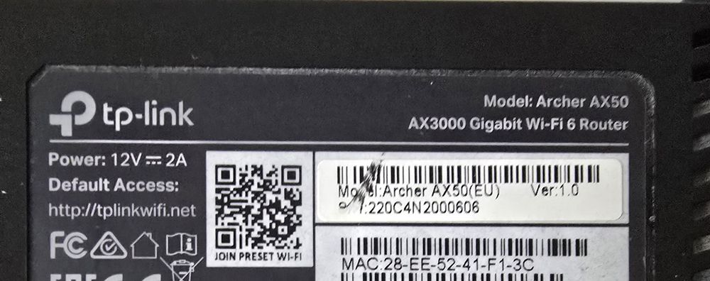 Vând Router WI-FI 6 TpLink Archer AX50