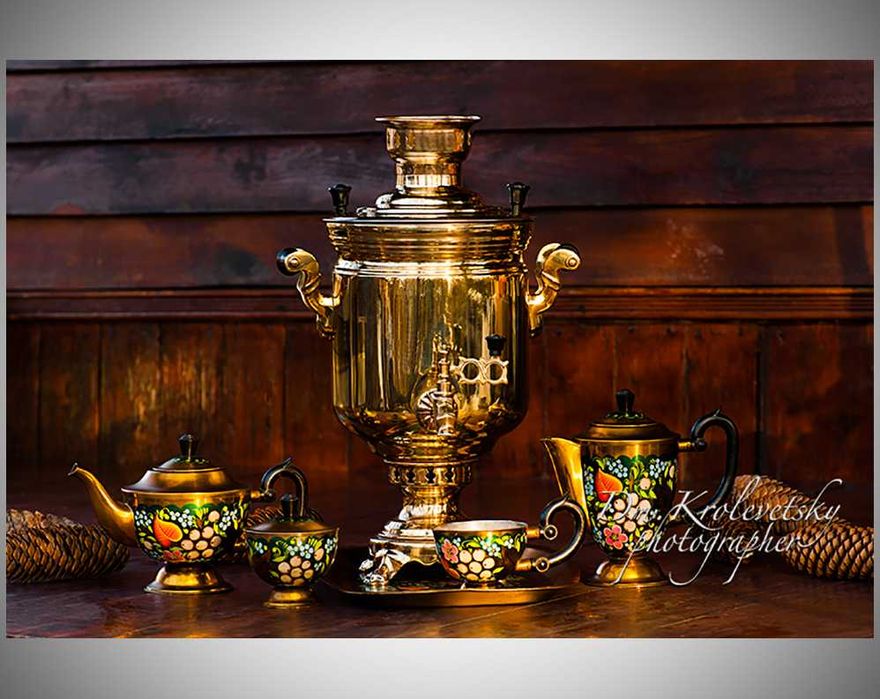 Самовар на дровах СССР. Сервиз