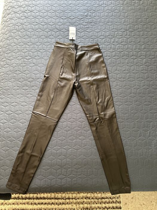 Дамски кожен панталон Mango