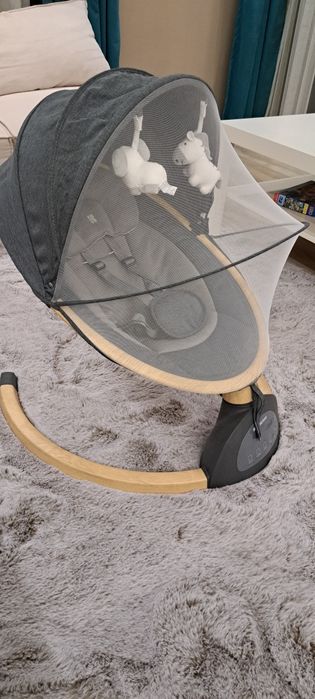 KIKKA BOO Електрическа бебешка люлка-шезлонг ASHLEE LIGHT GREY