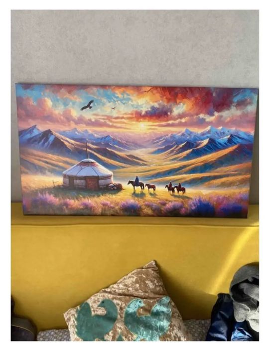 Картина Казахская Степь. Картинка. Живопись. Сурет. Сувенир. Сувинер