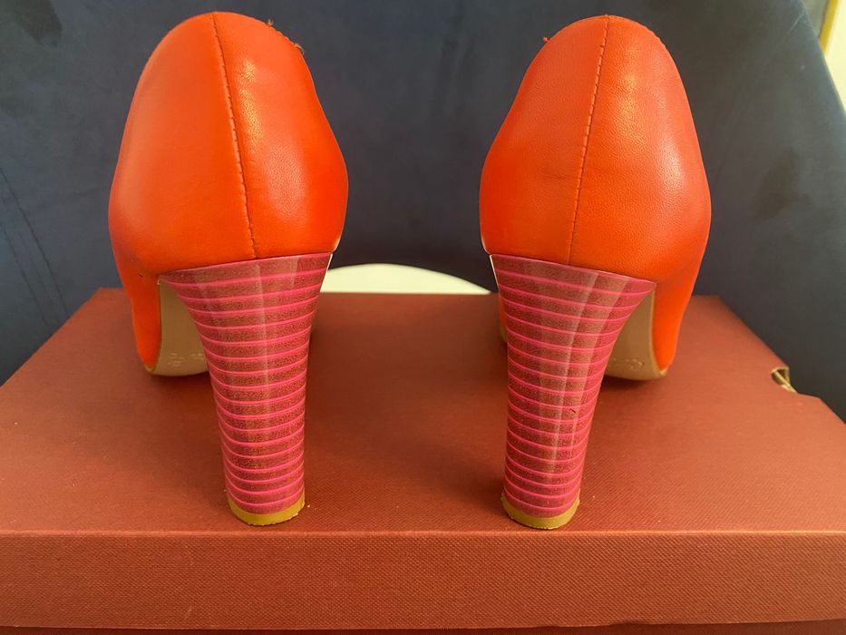 Pantofi Musette roz corai piele 36 toc 9